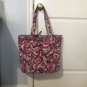 Vera Bradley Paisley Pink and Gray Tote Bag